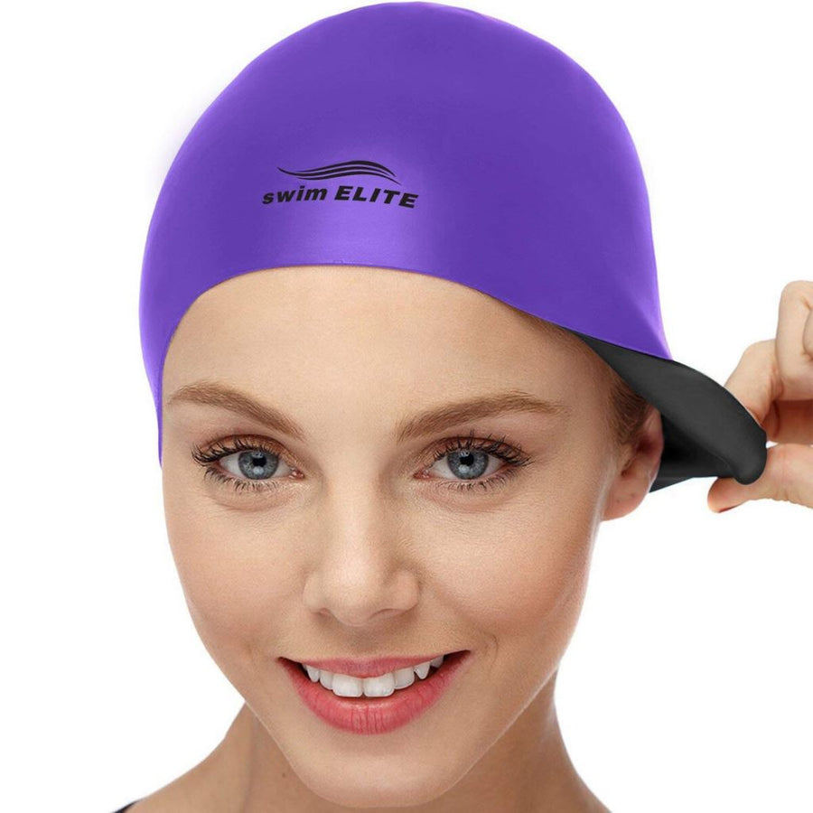 2-in-1 Premium Silicone Swim Cap - Reversible - Wear It On Both Sides - SWIM  ELITE