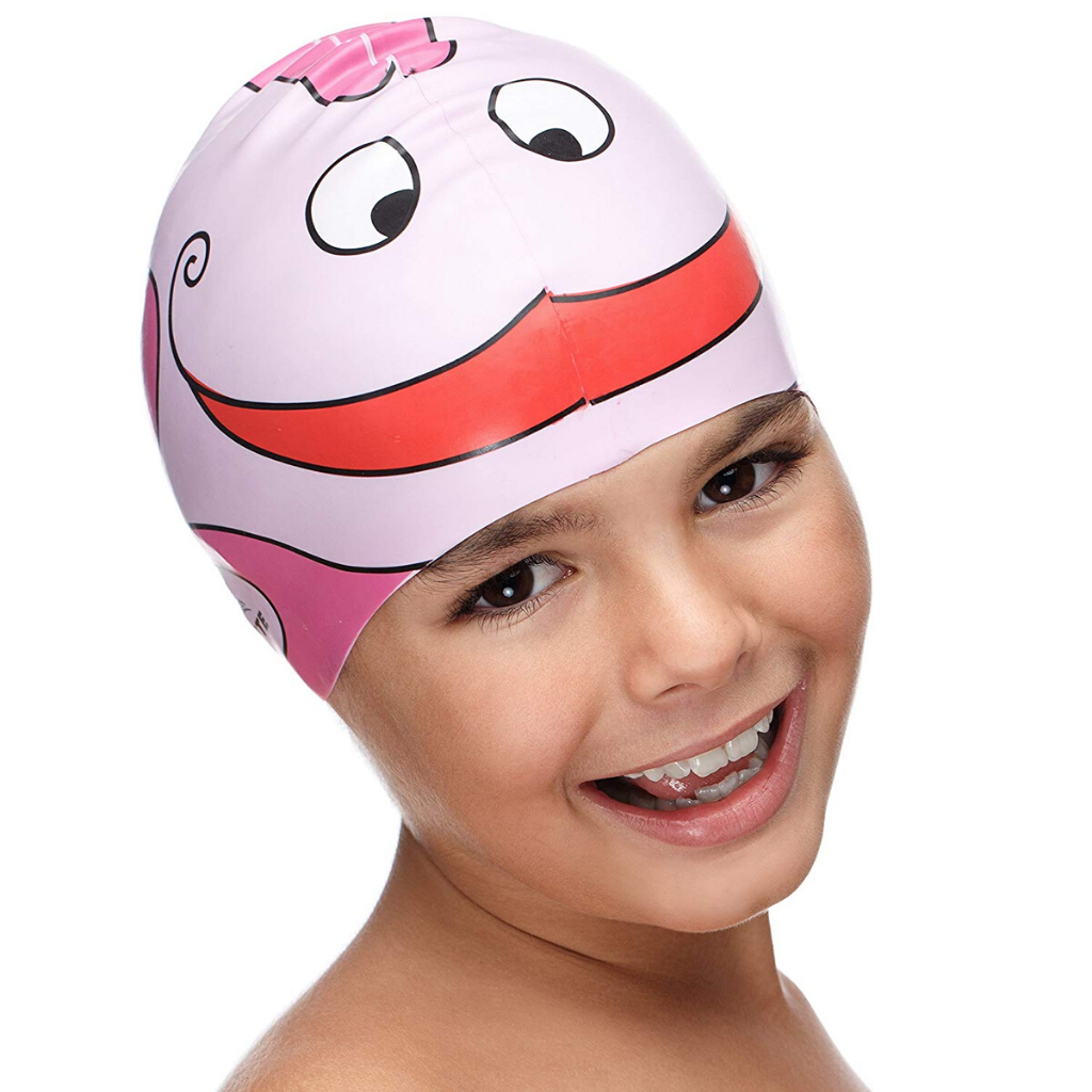 4 Pieces Kids Swim Caps Silicone Fun Swimming Hats Age 3-12