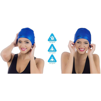 Silicone Swim Cap for Long Hair, Swimming Cap for Women Long Hair, Flexible  Adult Swimmers Cap, Waterproof Bathing Swimming Pool Cap with Nose Clip